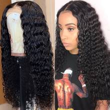 water Wave Closure Wig Human Hair Lace Frontal Wigs 180 Lace Front Wig Pre Plucked Bleached Knots Wigs Remy 4x4 Frontal Lace Wig 2024 - buy cheap