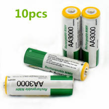 10pcs/lot Large capacity 3000mAh 1.2V AA rechargeable battery for children's toys AA NiMH rechargeable battery 2024 - buy cheap