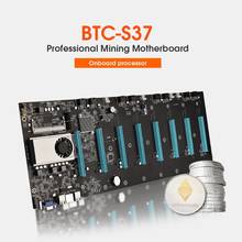 Placa base de máquina de minería de BTC-S37, tarjeta gráfica 8 PCIE 16X SODIMM DDR3 SATA3.0 2024 - compra barato