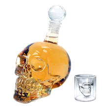 125/350/550/1000ML Skull Whiskey Glass Flagon Vodka Flask Borosilicate Glass Flask Wine Bottle With Stopper Skull Drinking 2024 - buy cheap