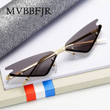 MVBBFJR-gafas de sol con forma de ojo de gato para hombre y mujer, lentes de sol unisex de estilo Retro, de lujo, con montura de Metal pequeña, UV400 2024 - compra barato