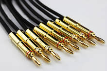 1 Pair Hifi Speaker Cable OCC Pure Copper Audio Amplifier Wire Gold Plated Banana Plug 2024 - buy cheap