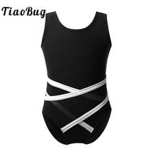 TiaoBug Kids Sleeveless U-Shaped Back Strappy Waist Gymnastics Leotards Girls Ballet Dancewear Stage Performance Dance Costume 2024 - buy cheap