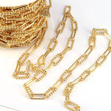 Collar de cadena de eslabones de 3 metros para mujer y hombre, cadena ovalada de Color dorado, fabricación de joyas, 2020 2024 - compra barato