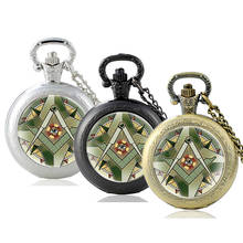 Antique Bronze The Eye of God Glass Cabochon Quartz Pocket Watch Vintage Men Women  Masonic Pendant Necklace Chain  Hours Clock 2024 - buy cheap