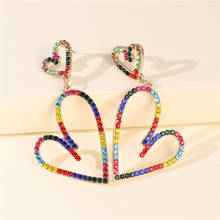 JURAN Boho Crystal Glass Long Drop Earrings Fashion Wedding Shiny Dangle Statement Earrings for Women Jewelry Party Gift 2024 - buy cheap