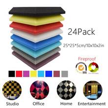 24Pack Acoustic Foam Soundproofing Panels Square Plate Studio Sound Isolation Treatment Sound Absorption Tiles 10x10x2"inch 2024 - buy cheap