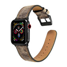Pulseira de couro genuíno para apple watch, 44mm, 40mm, 42mm e 38mm, acessório para apple watch 6/se/5/4/3/2 2024 - compre barato