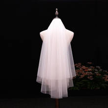 Simple bride veil wedding accessories double layer hair comb plain yarn white veil factory direct sales 2024 - купить недорого