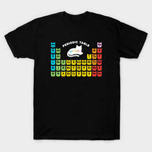 Camiseta para hombre con diseño divertido de tabla periódica de gatos Camiseta Unisex de manga corta de algodón con cuello redondo, de verano, nueva S-3XL 2024 - compra barato