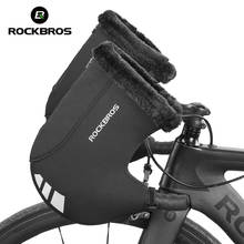 Rockbros inverno luvas de bicicleta estrada ciclismo engrossar quente à prova de vento luvas reflexivas tira à prova chuva mtb acessórios 2024 - compre barato