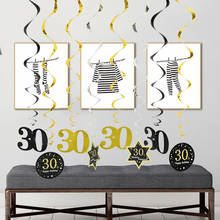 8pcs/set 18/30/40/50 Years Old Adult Birthday Party Ornament Sticker Foil Spiral Plastic Garland Room Hanging Flag Deco Supplies 2024 - buy cheap