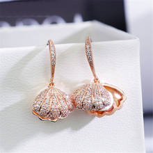 SexeMara Trendy Crystal Geometric Women Dangle Earrings Personality Shell Pearl Earrings Bohemian Drop Earrings Jewelry 2024 - buy cheap