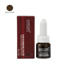 Tinta de tatuaje de café negro para Microblading, maquillaje permanente, micropigmento de belleza, botella de micropigmentación de cejas, Goochie, 10ML 2024 - compra barato