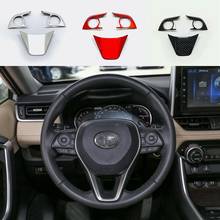 Steering Wheel Decoration Cover Trim Interior Refit Fit For Toyota RAV4 RAV 4 2019 Matte / Carbon Fiber / Red 2024 - buy cheap