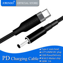 JORINDO Dell portátil PD cable De Carga Rápida, tipo-c a DC4.5 * 3,0 MM dual enchufe macho adaptador de corriente para Notebook 65W cable de carga 2024 - compra barato