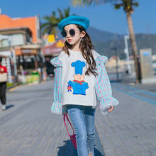 2021 Autumn Children Girls Long Sleeve Cartoon Tops 8 10 years 2024 - buy cheap