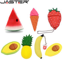 JASTER-memoria USB con forma de fruta, pendrive de 4gb, 16gb, 32gb, 64GB, con dibujos animados, para comida, fresa, sandía, regalo 2024 - compra barato