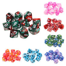 Perfeclan-dados poliédricos de doble Color D10, accesorios para juegos de mesa, para DND RPG MTG, 10 Uds. 2024 - compra barato