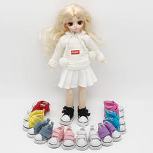 Um par sortido 9 cor 5cm sapatos de lona para boneca bjd moda mini sapatos de brinquedo tênis bjd boneca para boneca russa et015 2024 - compre barato