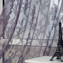 OUNEED-cortina de tul transparente para ventana, tratamiento de gasa, cenefa, 1 Panel de tela de punto de urdimbre, cortina de encaje doble gris, rosa y blanco 2024 - compra barato