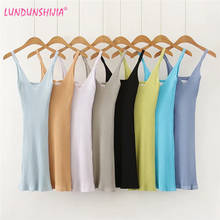 LUNDUNSHIJIA Women's Blue Knitting Mini Dress 2020 Summer Ladies Sexy Slim Fit Suspender Dresses Vestidos 8 Colors 2024 - buy cheap