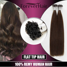 FOREVER HAIR 0.8g/s 16-22" Remy Double Drawn Flat Tip Human Hair Extensions Straight Capsule Keratin Natural Pre Bonded Hair 80g 2024 - buy cheap