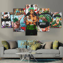 Roronoa zoro poster de anime de uma peça, imagem de parede de desenho animado hd para decoração de sala de estar, pôster de pirata de uma peça, pinturas de decoração de parede 2024 - compre barato