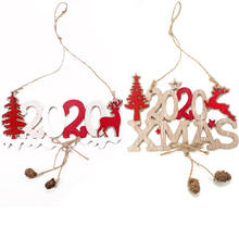 2020 Xmas Letters Elk Tree Wooden Sign Christmas Decoration for Home Pendant Hanging Ornament New 2024 - buy cheap