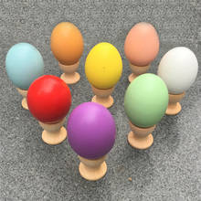 Huevo y taza de madera Montessori para niños, juguete pintado a mano, casa de juegos de imitación 2024 - compra barato