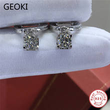 Geoki 925 пробы серебро что обошли справа снизу алмаз Тесты всего 1-2 Ct идеальный крой D Цвет VVS1 Муассанит висячие серьги Роскошные ювелирные изделия 2024 - купить недорого