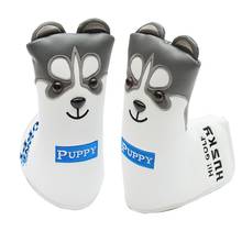 Funda de cuero PU para cabeza de Putter de Golf, cubierta de cabeza de Animal Husky encantador a prueba de polvo, novedad 2024 - compra barato