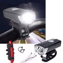 Pratical USB Rechargeable MTB Bike Bicycle LED Head Front Light & Rear Tail Lamp 2024 - compre barato