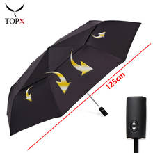 Grande totalmente automático guarda-chuva chuva feminino 125cm 3 dobrável dupla camada à prova de vento ao ar livre negócios guarda-chuva de golfe 2024 - compre barato