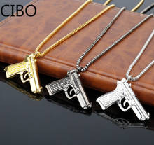 2019 New Pistol UZI Gun Shaped Pendant Punk Tommy Gun Style Male Chain Necklace Men Jewelry Gifts 2024 - buy cheap