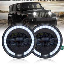 90W 7 Inch LED Headlights with Halo DRL Round Headlamps DOT Approved for 1997-2018 Jeep Wrangler JK LJ CJ TJ Hummber H1 H2 2024 - buy cheap