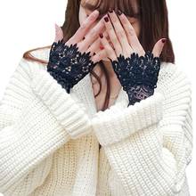 Suéter decorado de mangas falsas com babados, novo suéter decorado de mangas falsas com renda de crochê, aquecedor de braços, 2020 2024 - compre barato