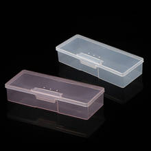 Пластиковый контейнер для хранения ногтей, прозрачный держатель, розовый чехол, маникюрные инструменты, полупрозрачные для ножничных кисточек, губка, коробка для сбора 2024 - купить недорого