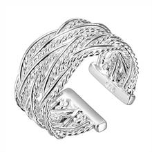 Free shipping R023  silver plated rings for women wedding Bridal Jewelry  , Small Web Ring-Opened  wedding rings anelli do 2024 - buy cheap