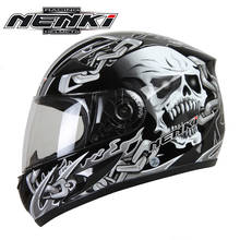 Nenki-capacete de motocicleta, capacete preto de rosto inteiro, retrô, masculino, para scooter, motocicleta, motocross 2024 - compre barato