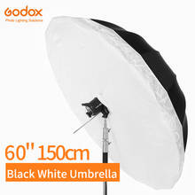 Godox-paraguas reflectante para iluminación de estudio, sombrilla con gran cubierta de difusor, 60 pulgadas, 150cm, blanco y negro 2024 - compra barato