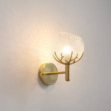 Lámpara de pared de cristal transparente para decoración del hogar, candelabro de pared redondo nórdico para sala de estar, baño, montaje en superficie G9 LED 2024 - compra barato