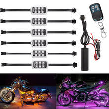 Motorcycle Car Atmosphere Light 6 RGB 36 LED Smart Brake Lights with Wireless Remote Control Moto Decorative Strip Lamp Kit New 2024 - buy cheap