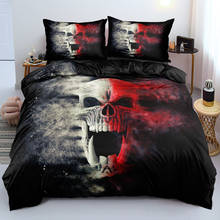 3D Black Quilt Cover Comforter Cases Pillow Covers Sets Linens Bed Full King Queen Double Size Custom Design Skull Bedding Sets 2024 - buy cheap