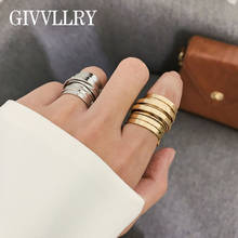 Винтажное Золотое многослойное металлическое кольцо, модные массивные ювелирные изделия в стиле панк, серебряные геометрические массивные широкие кольца на палец, корейские кольца для женщин 2024 - купить недорого