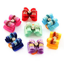 Handmade Accessories Pet Rhinestone Ribbon Festival Bow 6021026 Dog Jewelry Wholesale 2024 - buy cheap