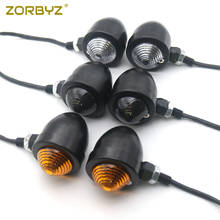 ZORBYZ Black Metal Bullet Smoke/Amber/Clear Lens Turn Signal Lights Indicator For Harley Kawasaki Triumph Custom 2024 - buy cheap