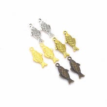 20pcs 9*20 mm DIY Bracelet Necklace Pendant Metal Vintage Fish Charms For Jewelry Making 2024 - buy cheap