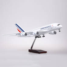 1/160 Scale 50.5CM Airplane Air  A380 Air France Airline Model W LED Light & Wheel landing gears Diecast Plastic Resin Plane toy 2024 - buy cheap