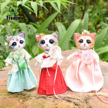 Jiwuo Wool Felt Poke Ancient Style Hanfu Kitten Handmade DIY Material Package Dool Toy Puppet Cat Creative Gift Hot Sale 2024 - buy cheap